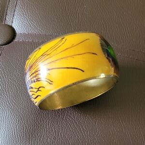 Yellow and Gold Bangle Bracelet